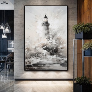 Lighthouse Abstract Digital Print, Lighthouse, Lighthouse Print, Coastal Wall Art, Nautical Painting, Abstract Wall Art, Lighthouse Digital