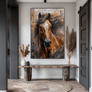 Abstract Horse Art Print: Modern Animal Portrait (Digital Download) afbeelding 3