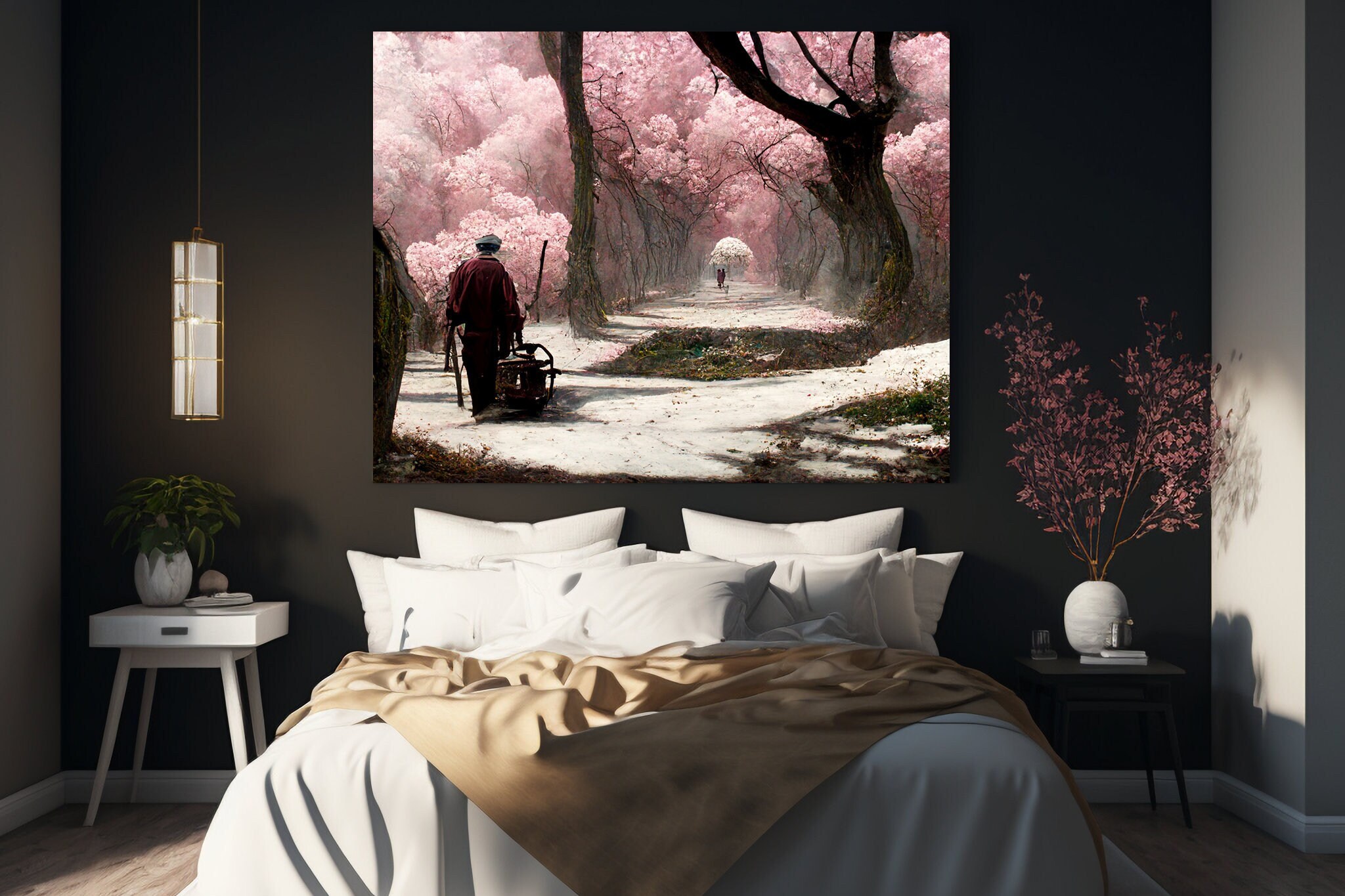 Cherry Blossom Wall Art Canvas, Cherry Blossom Art, Cherry Blossom Tree ...