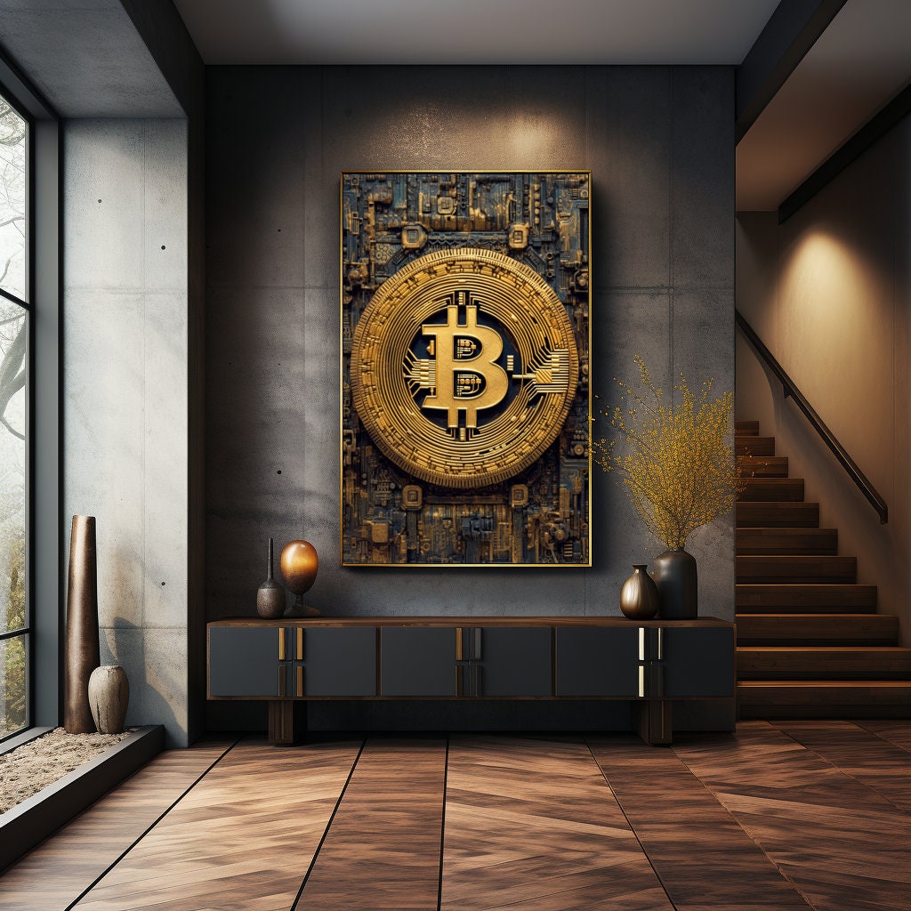 ビットコイン抽象アートプリント：暗号オフィス装飾（デジタルダウンロード） - Etsy 日本
