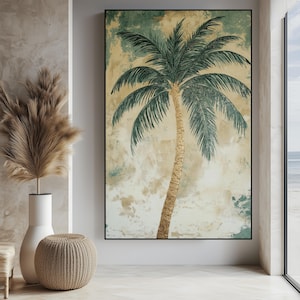 Palm Tree Framed Canvas, Palm Tree Print, Palm Tree Wall Art, Palm Tree Art, Tropical Wall Art, Beach Wall Art, Coastal Wall Art, Wall Art