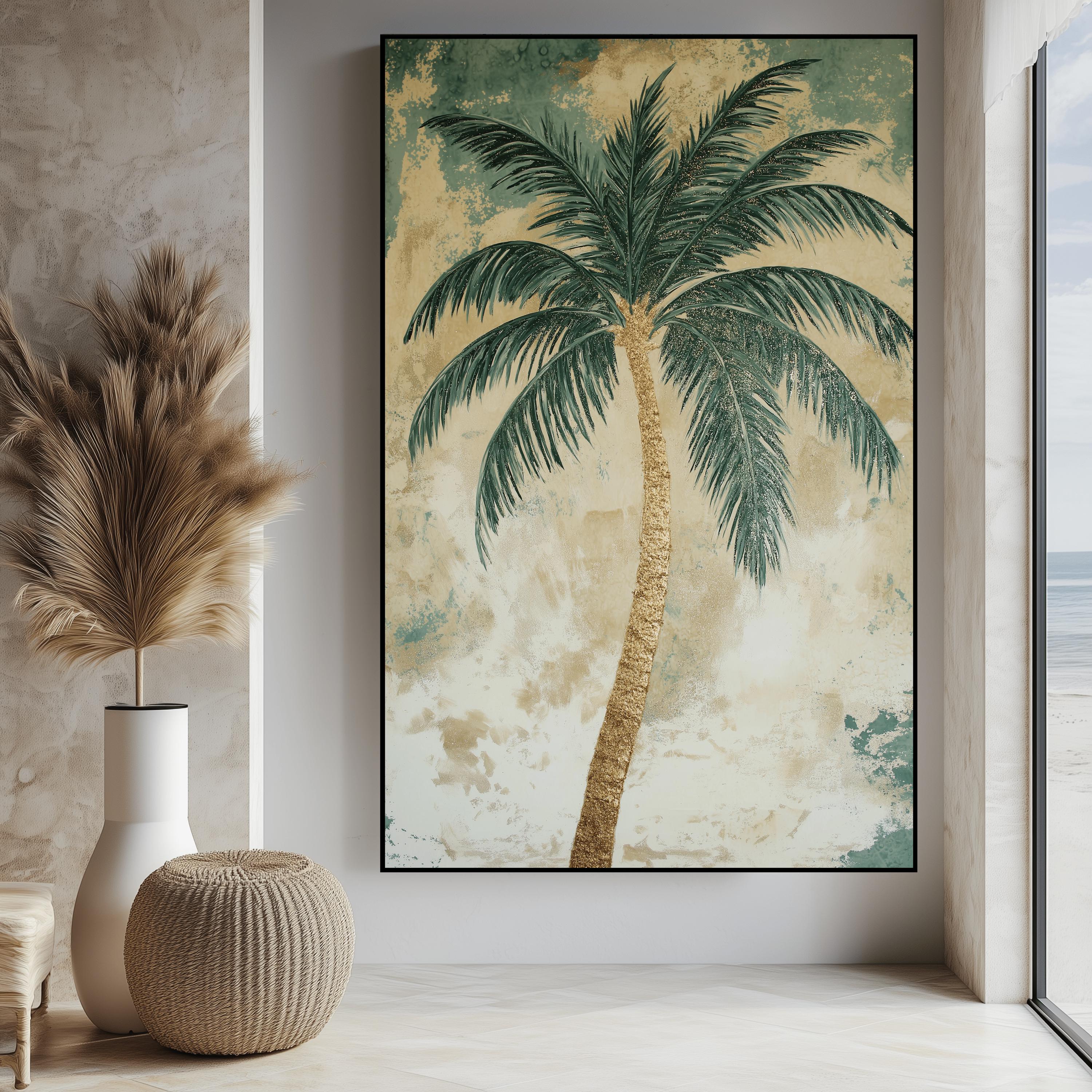 Framed Palm Tree Canvas Print: Tropical Coastal Wall Art - Etsy