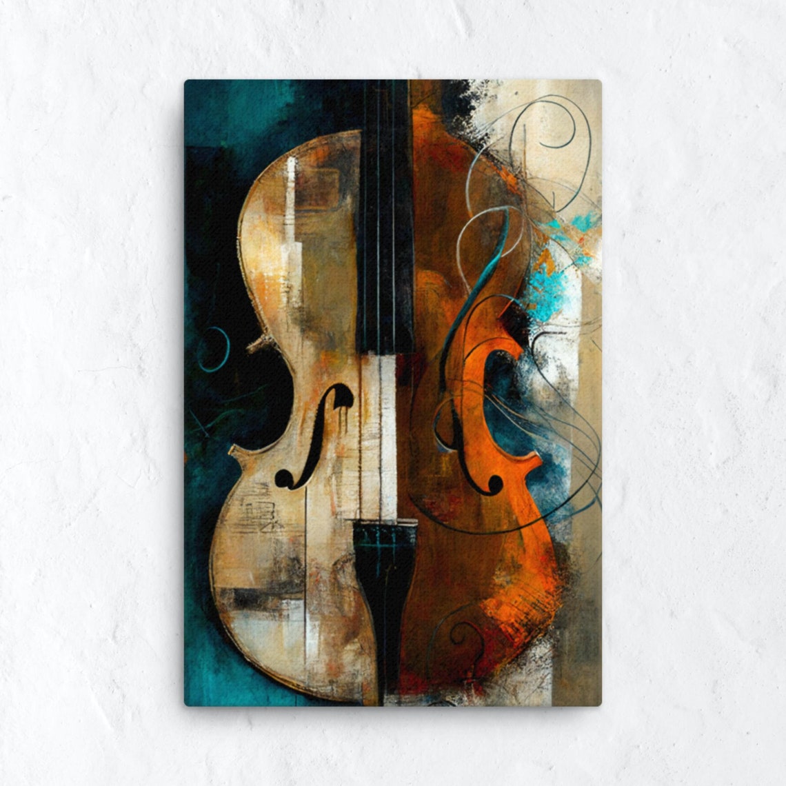 Violin Abstract Wall Art Canvas Violin Wall Art Abstract Etsy