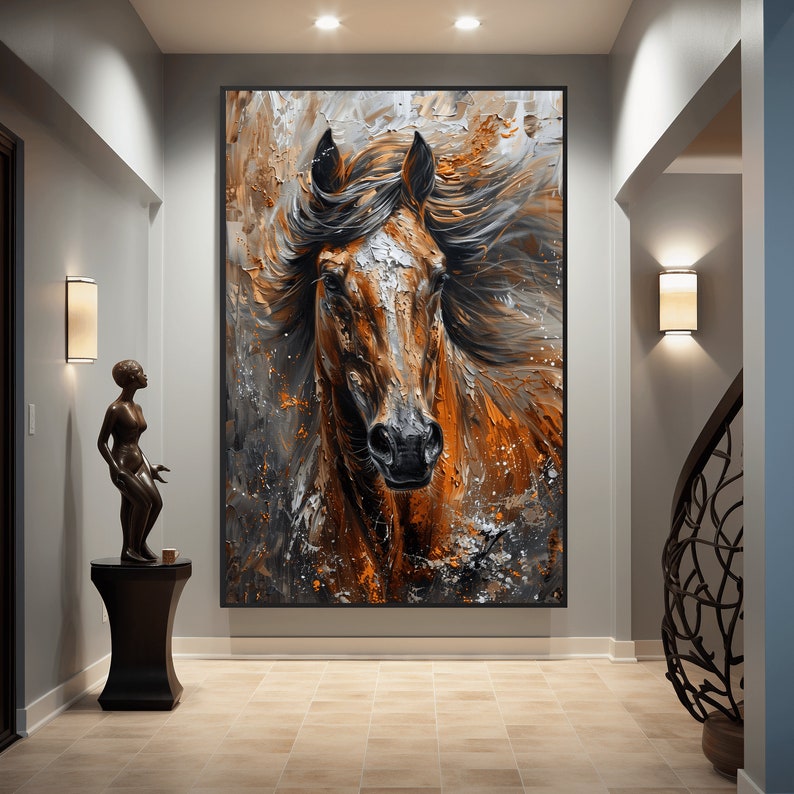 Abstract Horse Art Print: Modern Animal Portrait (Digital Download) afbeelding 6