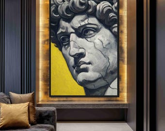 David Renaissance Portrait - Framed Canvas Wall Art