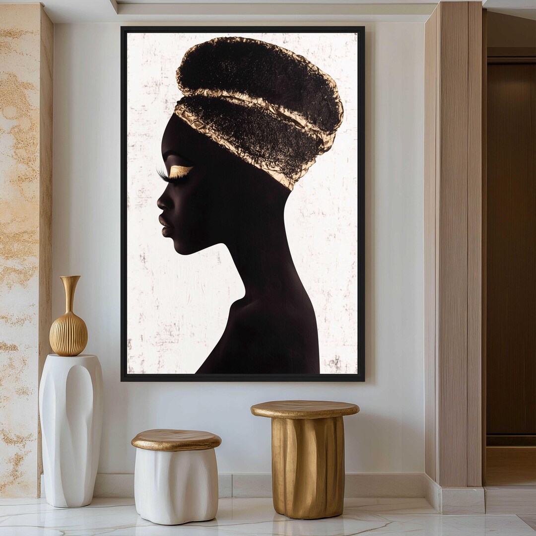 African Woman Wall Art Printable – Afrocentric Black Woman Portrait ...