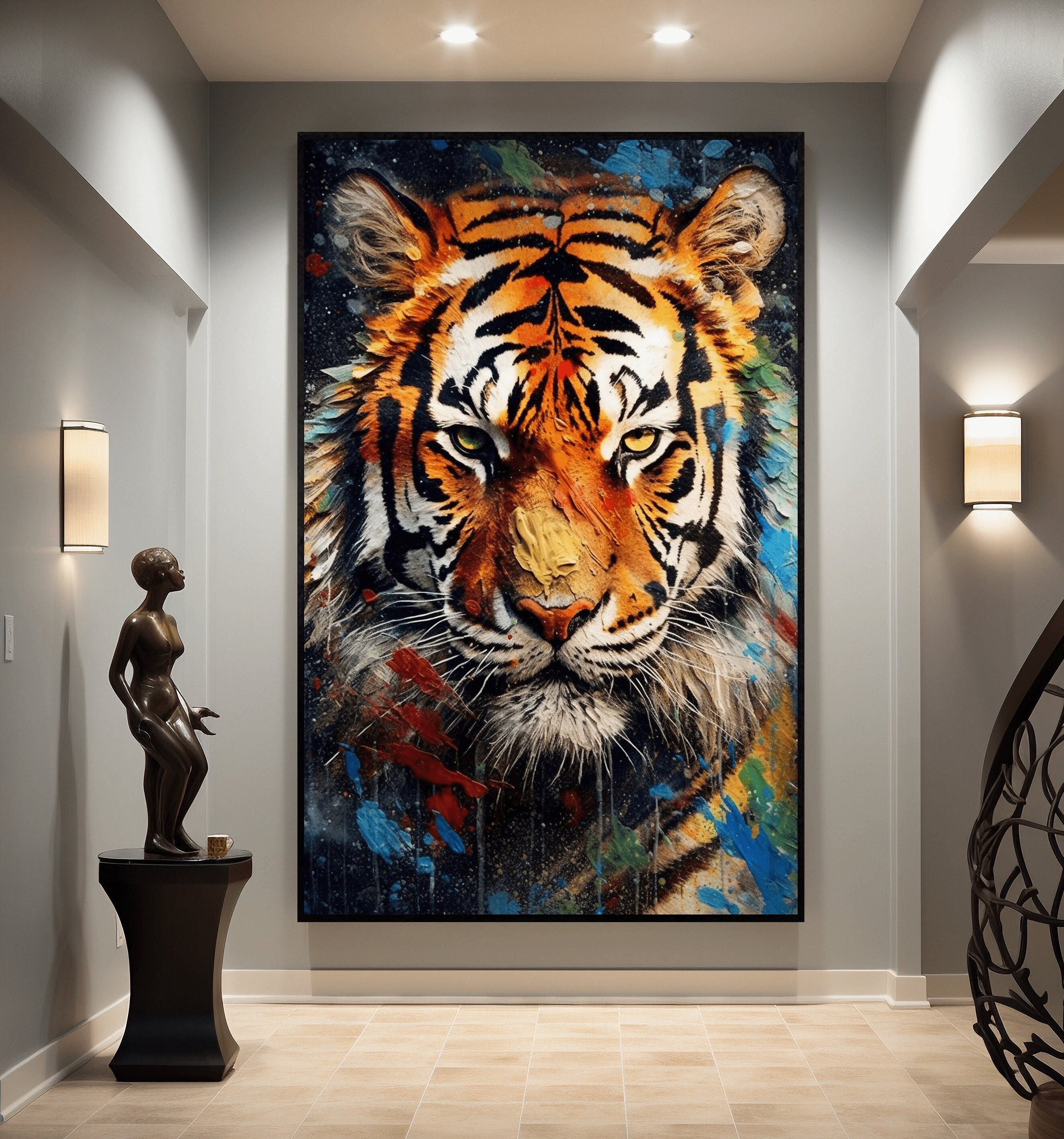 Tiger Painting Digital Print, Tiger, Tiger Painting, Tiger Wall Art