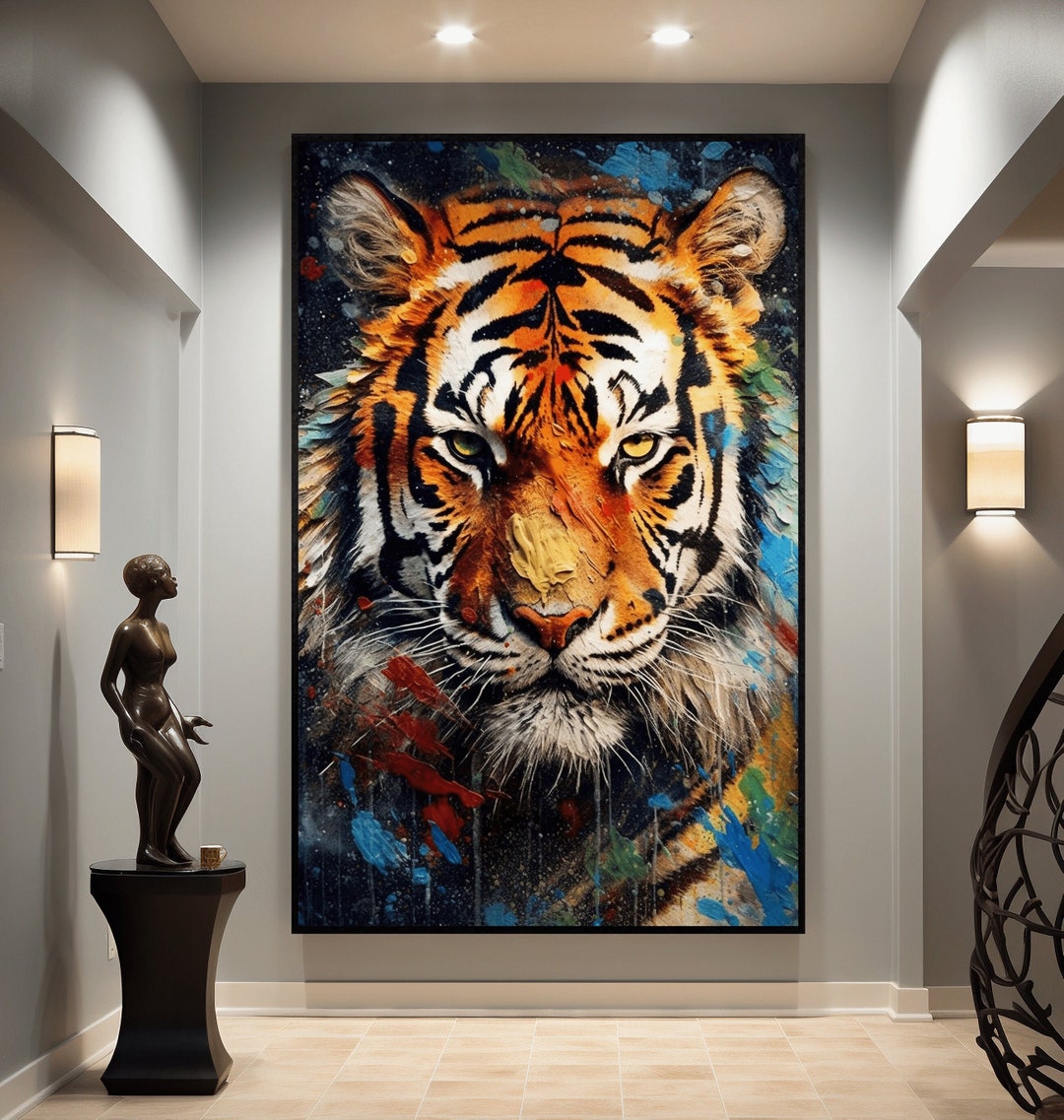 Tiger Wall Art Framed Poster, Tiger, Tiger Painting, Tiger Wall Art ...