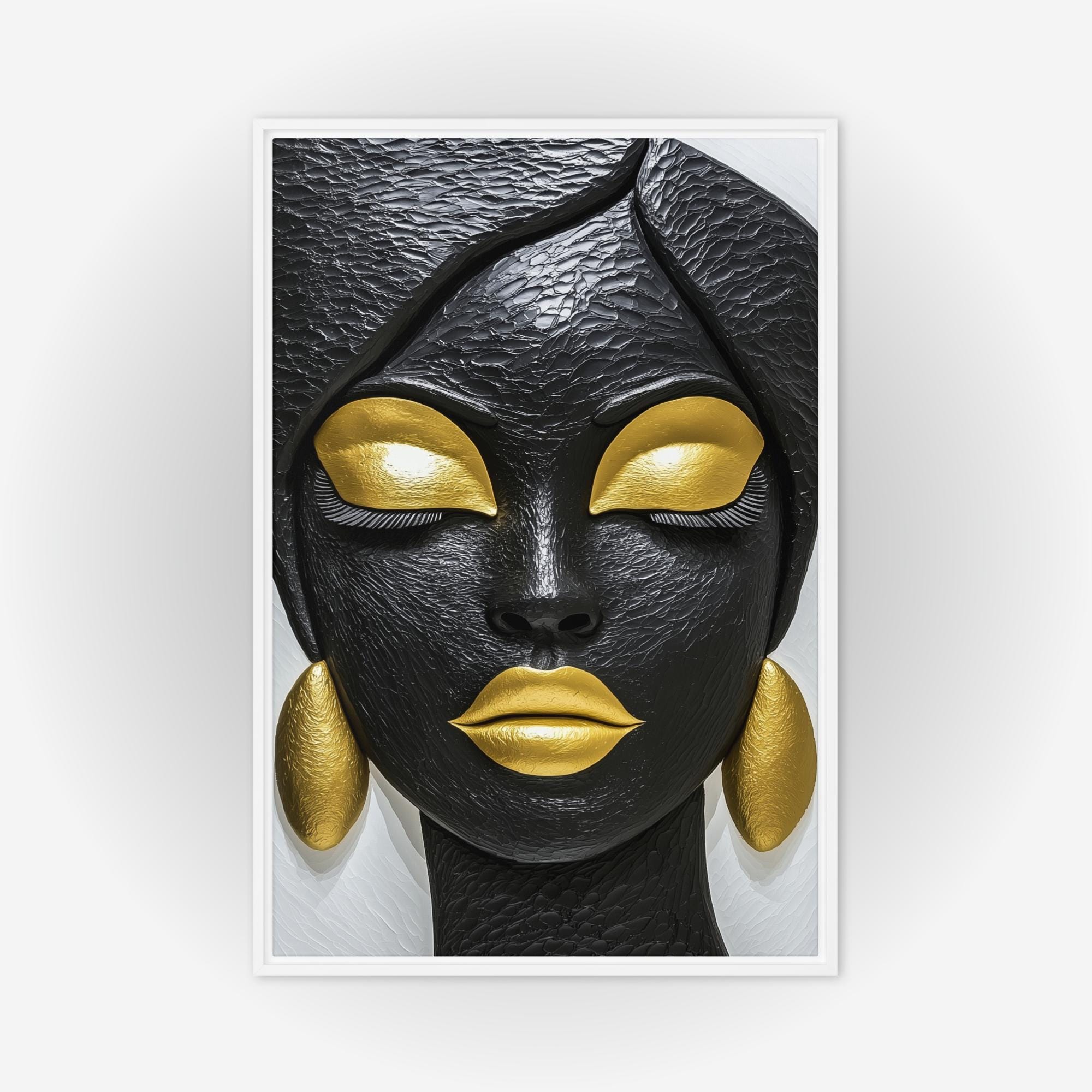 Black and Gold African Woman Canvas Art: Afrocentric Ethnic Decor - Etsy