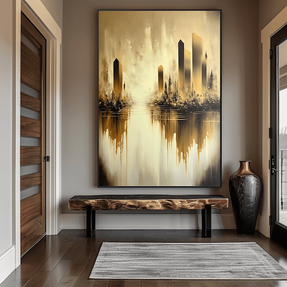 Abstract Cityscape Art Print: Modern City Wall Decor (Digital Download)