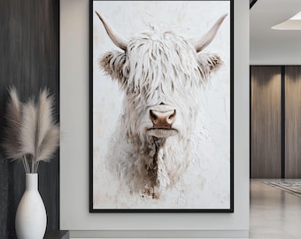 Highland Cow Portrait Print: Modern Farmhouse Wall Art (Digital Download)
