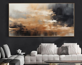 Gold & Black Abstract Art Print: Modern Home Decor (Digital Download)