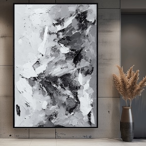 Black and White Abstract Art Canvas: Modern Home Decor - Etsy
