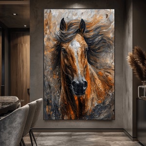 Abstract Horse Art Print: Modern Animal Portrait (Digital Download) afbeelding 8