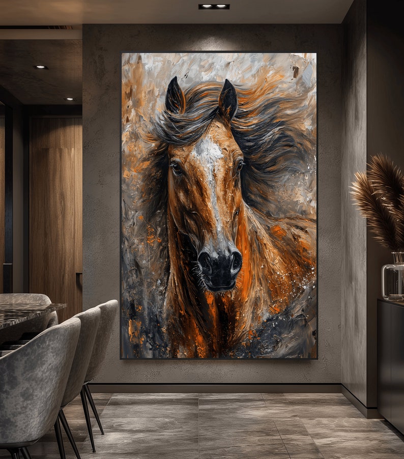 Abstract Horse Art Print: Modern Animal Portrait (Digital Download) afbeelding 8