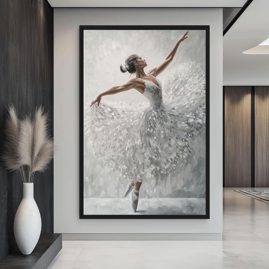 Ballerina Art Framed Canvas Print: Abstract Ballet Wall Decor - Etsy