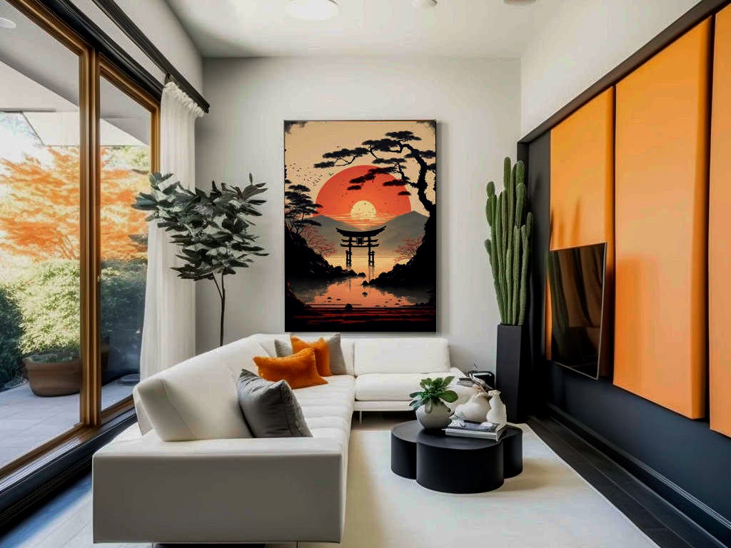 Japanese Landscape Wall Art Canvas, Japanese Landscape Art, Japanese