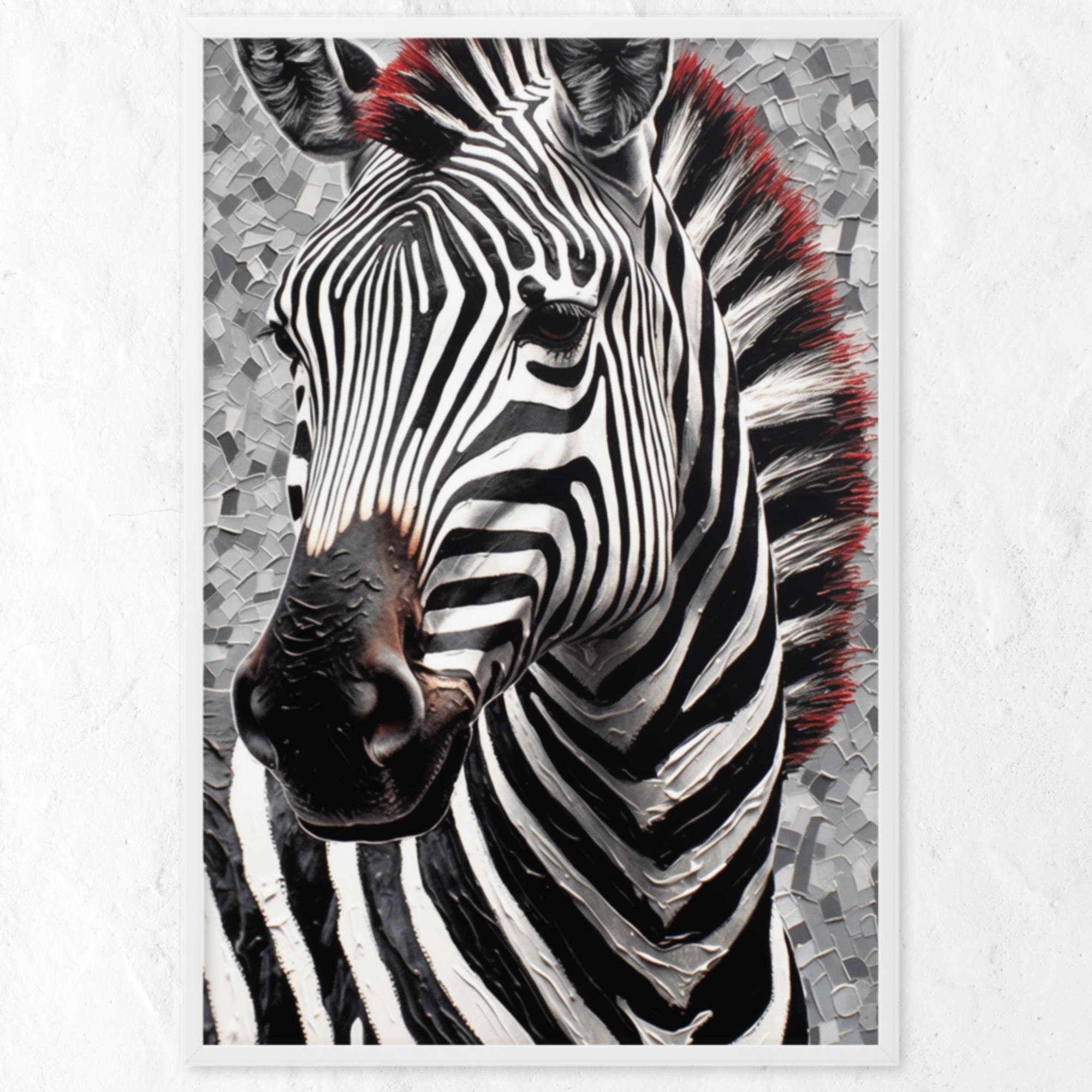 Zebra Abstract Framed Poster, Zebra Wall Art, Zebra Print