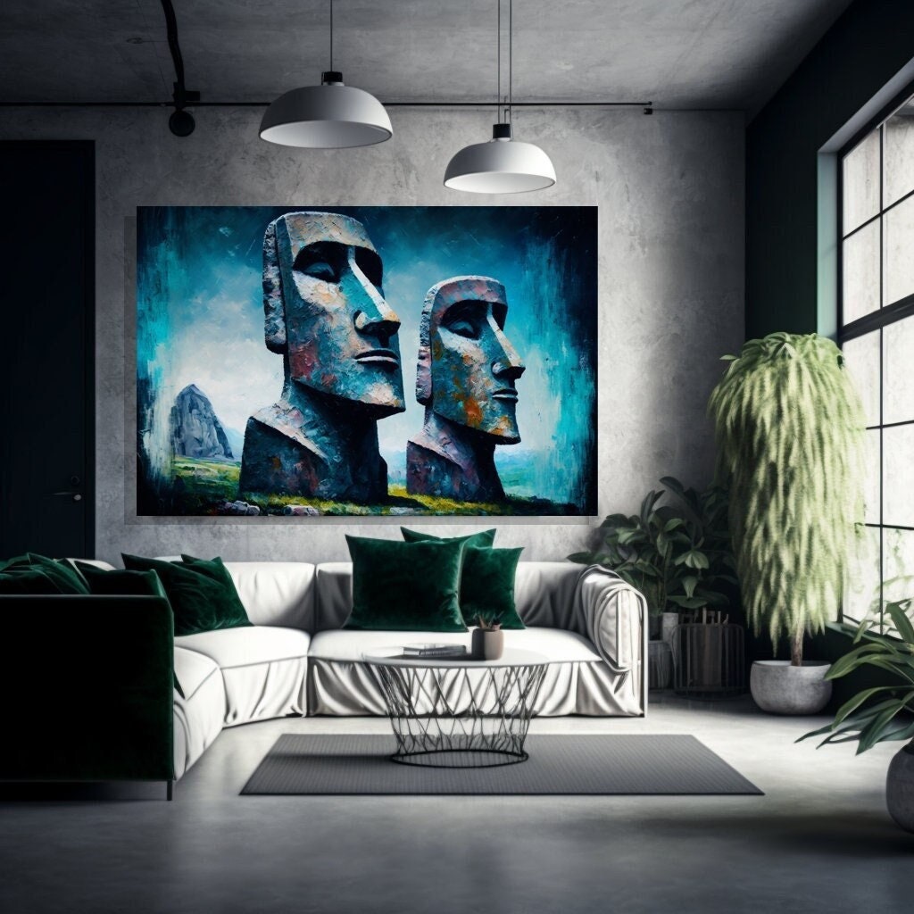 Easter Island Emoji Wall Art for Sale