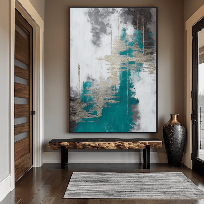 Teal Abstract Wall Art Print: Modern Home Decor (digital Download) - Etsy