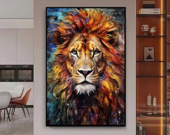 Lion Colorful Abstract Framed Poster, Lion Wall Art, Lion, Lion Print, Colorful Wall Art, Abstract Art, Colorful, Home Decor, Lion Painting