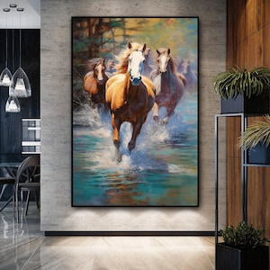 Wild Horses Digital Print, Wild Horses, Horse Wall Art, Horse Painting, Wild Horse Print, Animal Print, Wild Horse Wall Art, Digital Print