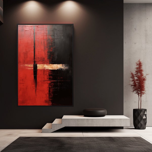 Mark Rothko Black and Red Digital Print, Mark Rothko Print, Mark Rothko Poster, Abstract Wall Art, Minimalist Wall Art, Black, Red, Wall Art