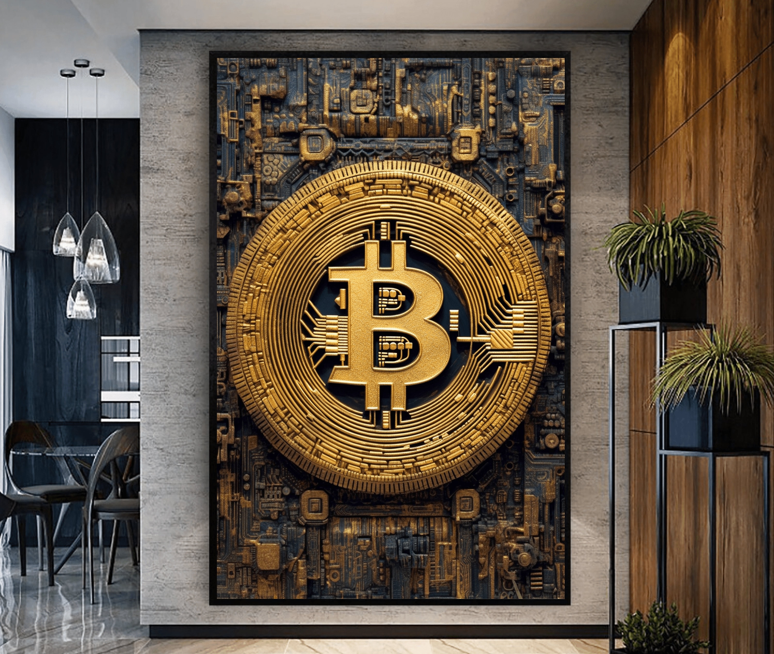 Ethereum Logo Sign Bold Bitcoin Wall Art - Statement Black And Gold  Cryptocurrency Print For Room Decor Men, Perfect Gift For Crypto Investors  And Traders Gift For Crypto Enthusiast