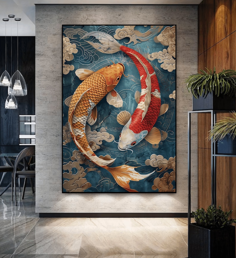 Japanese Koi Fish Art Print: Elegant Wall Decor (Digital Download) bild 5