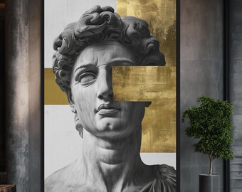 David Statue Framed Canvas Print: Michelangelo Greek Art