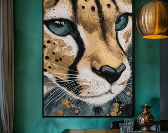 Cheetah Modern Art Print: Elegant Wildlife Wall Decor (Digital Download)