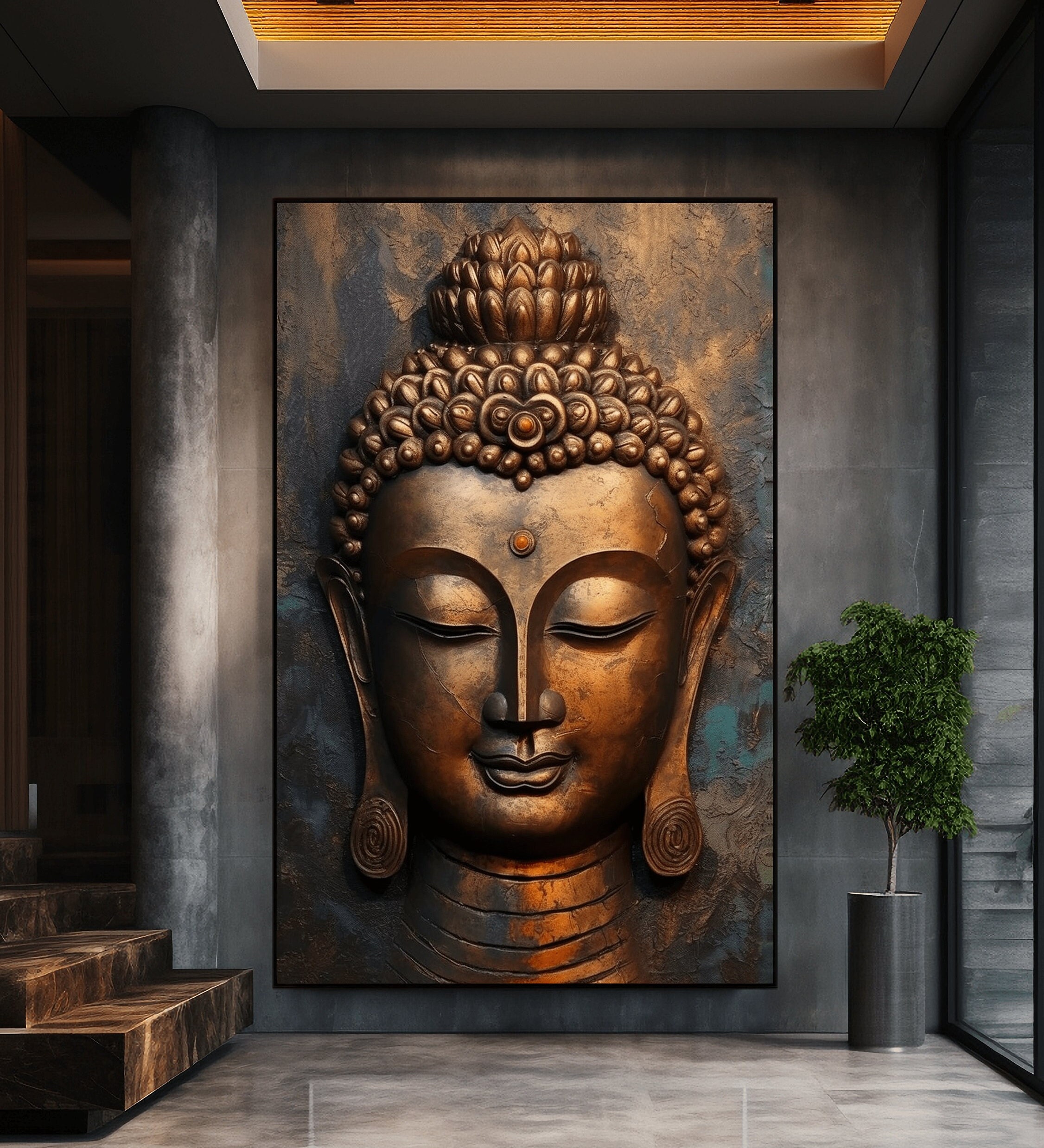 Buddha Wall Art Yoga Decor Meditation Poster Gautama Portrait Zen  Decoration Buddhist Poster Mural (Wall Art Paintings Canvas Wall Decor Home  Decor