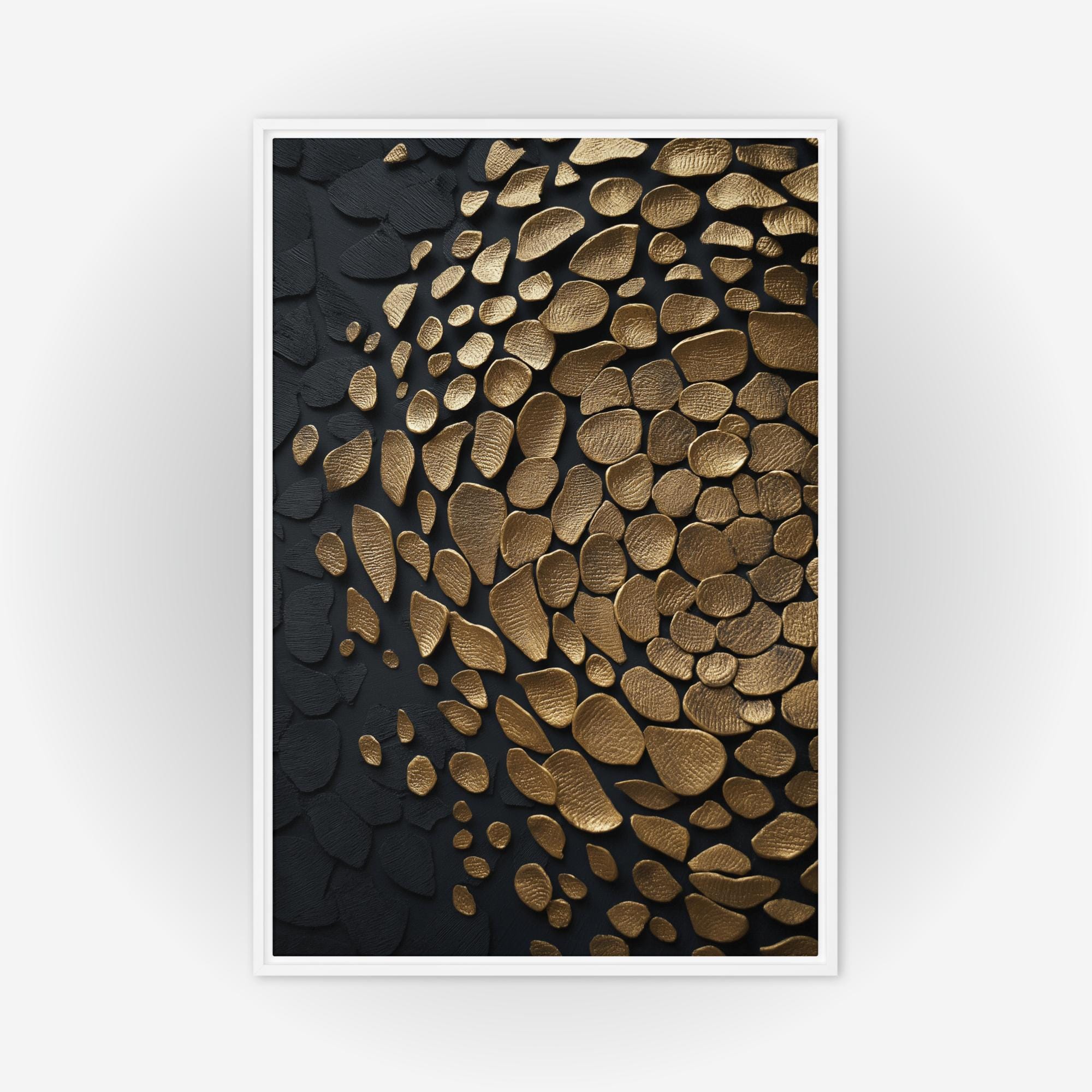 Black and Gold Abstract Canvas Art: Modern Framed Wall Decor - Etsy