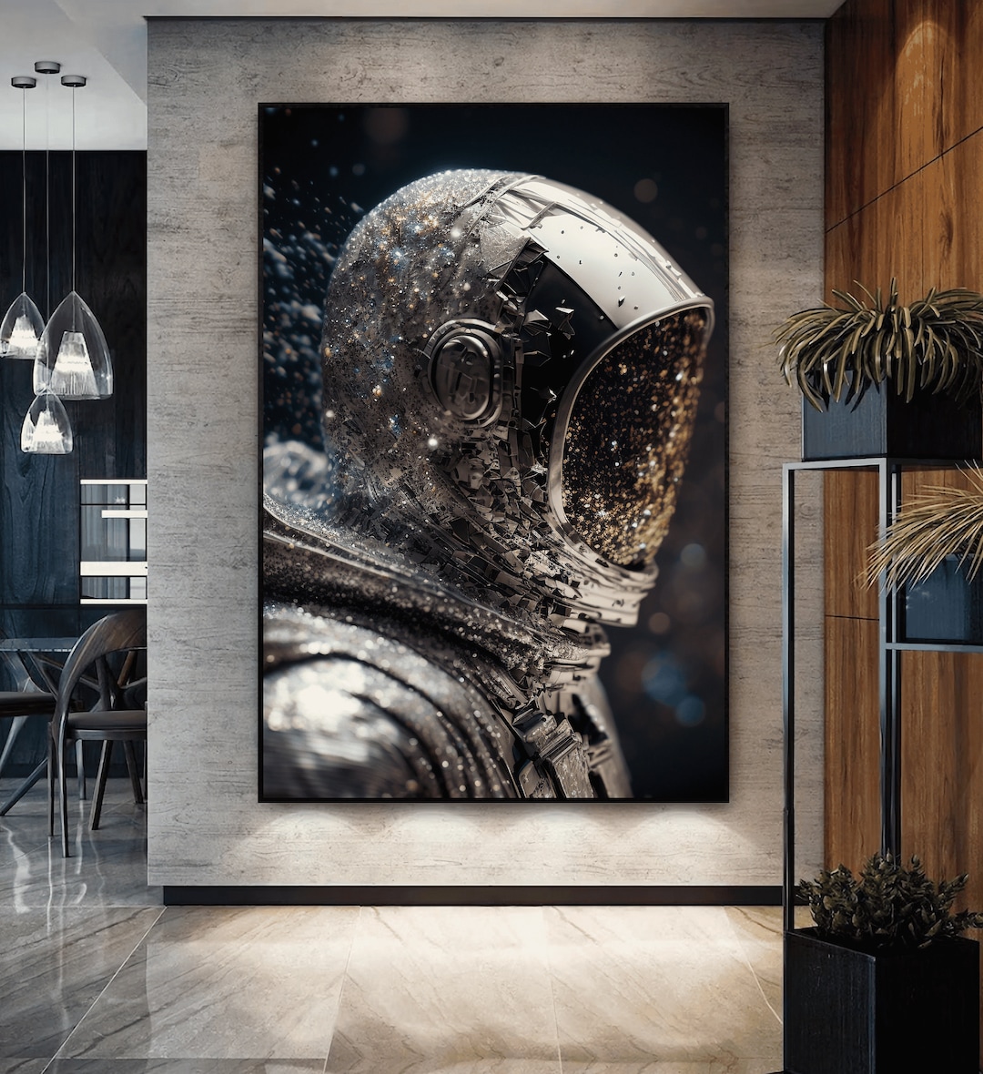 Astronaut Canvas Art: Modern Space Print - Etsy