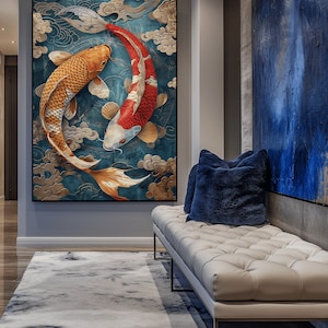 Japanese Koi Fish Art Print: Elegant Wall Decor (Digital Download) bild 3