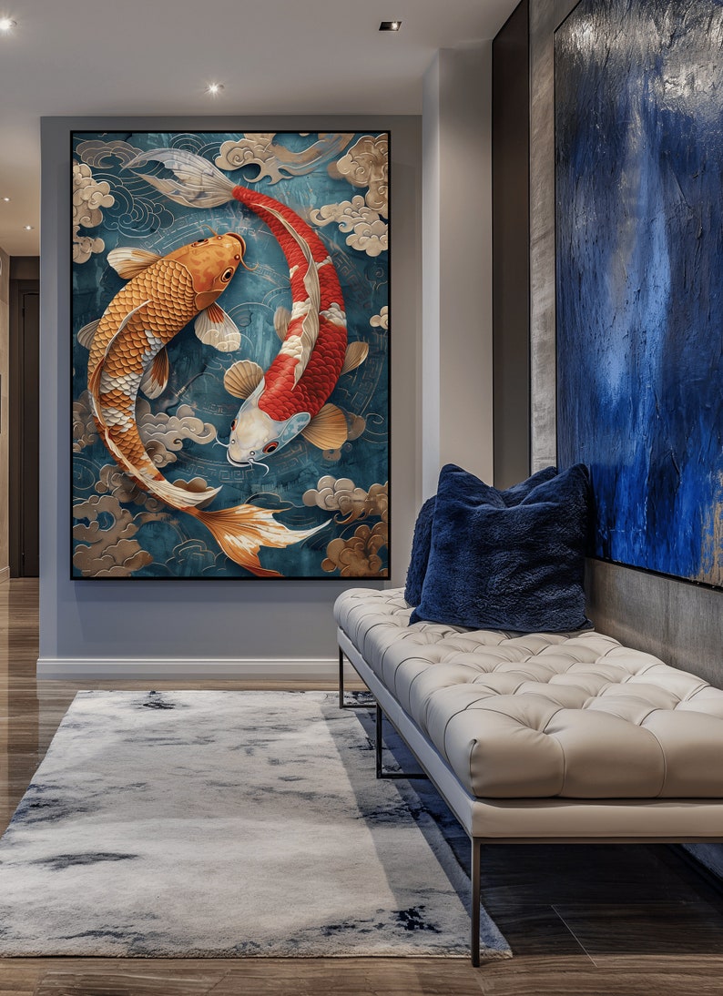 Japanese Koi Fish Art Print: Elegant Wall Decor (Digital Download) bild 3