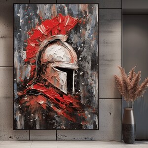 Abstract Spartan Helmet Art Print: Modern Warrior Poster (Digital Download)