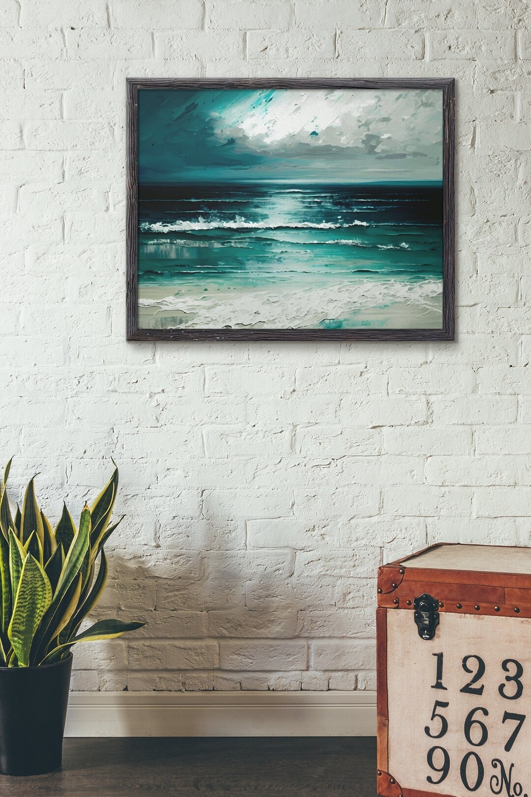 Sea Abstract Wall Art Canvas, Ocean Print, Coastal Wall Art, Ocean