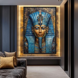 Tutankhamun Abstract Art Print: Egyptian Pharaoh Home Decor (Digital Download)
