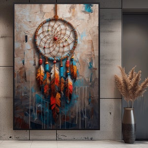 Dreamcatcher Digital Print, Dreamcatcher Print, Dreamcatcher Art, Dreamcatcher Picture, Spiritual Wall Art, Dreamcatcher Artwork, Feather
