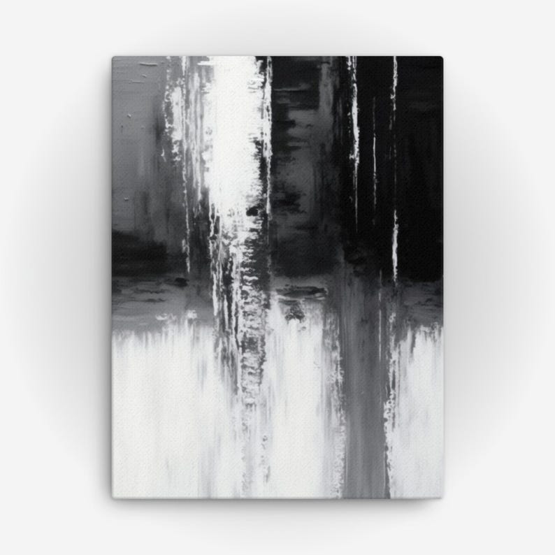 Black and White Abstract Art Canvas Print: Modern Home Decor - Etsy