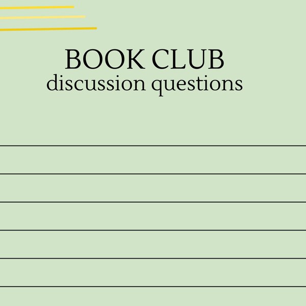 Book Club Discussion Template Etsy Book Club Discussion Template Etsy