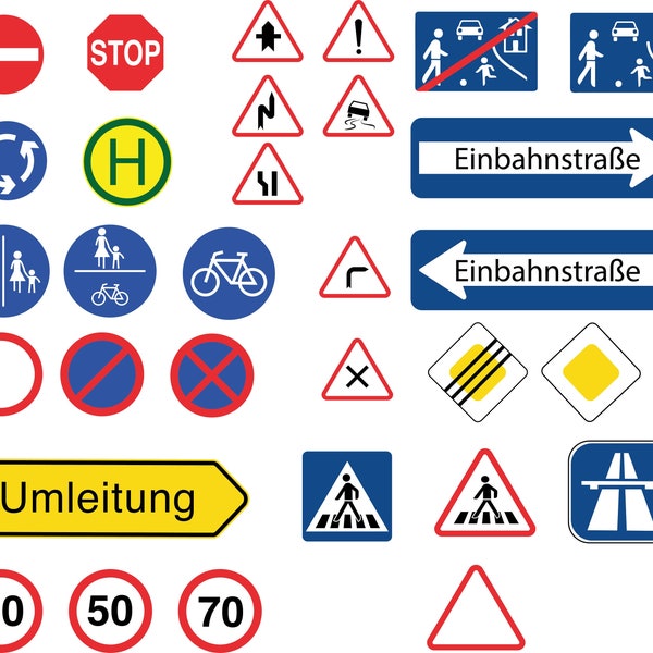 Vektorgrafiken, Straßenschilder, Plotterdatei, Clipart, traffic sign