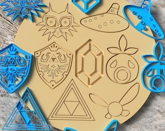 Cortadores de galletas de Legend of Zelda: Navi, Rupia, Majora's, Deku, Ocarina, Trifuerza, Escudo Hyliano - Breath of the Wild / Regalo de Nintendo