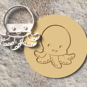 Emporte-pièce Poulpe Pieuvre Mignon | Découpoir Biscuit Thème Océan Marin | Baby Shower Anniversaire Enfant | Plusieurs Tailles