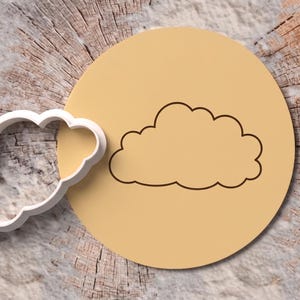 Cloud Cookie Cutter with Stamp | Polymer Clay, Fimo, Cookies & Sugar Paste Cutter | Sky Theme, Sweet Poetry