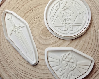 Cortadores de galletas de Legend of Zelda: Espada, Trifuerza y Link - Breath of the Wild / Regalo de Nintendo