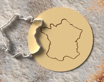 France Map Outline Cookie Cutter | Patriotic Paris Travel Theme Biscuit Cutter | French Souvenir Gift | Multiple Sizes