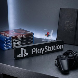 PlayStation-videogamelogo 19 cm (3D-geprint, gamekamer, plank, muur, videogame, decoratie, logo, game, muziekfanart)