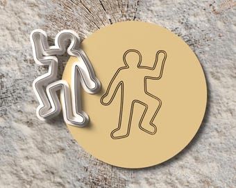 Crime Scene Cutter | Crime Scene Body Silhouette Cutter | Fondant Halloween Party Mystery Investigation | Multi-Size